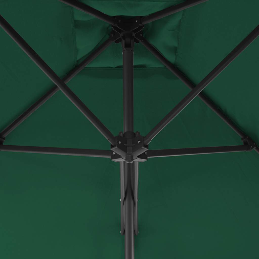 vidaXL Ομπρέλα Κήπου Πράσινη 250 x 250 εκ. με Ατσάλινο Ιστό