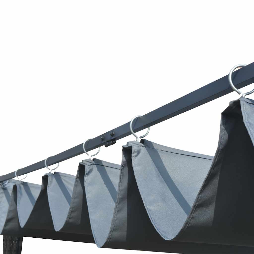 vidaXL Κιόσκι με Οροφή Γκρι/Ανθρακί 300x300x220 εκ. Συνθετικό Ρατάν