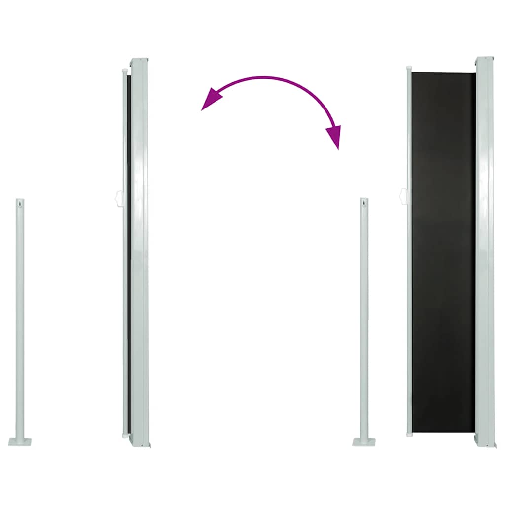 vidaXL Σκίαστρο Πλαϊνό Συρόμενο Μαύρο 140 x 300 εκ.