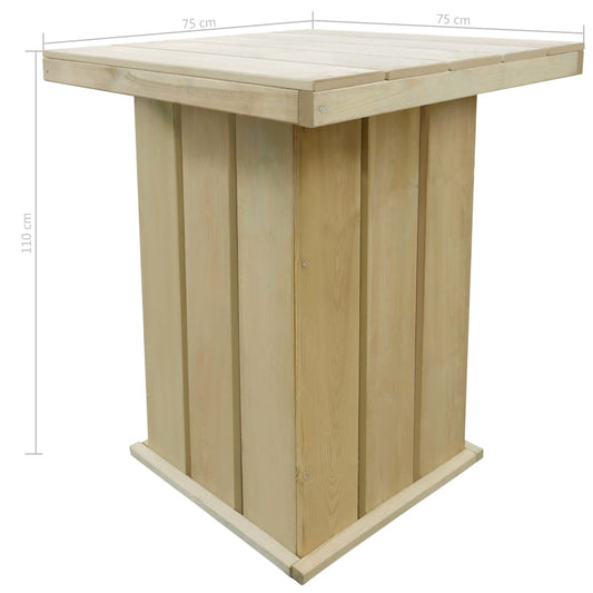 vidaXL Τραπέζι Μπαρ 75 x 75 x 110 εκ. από Εμποτισμένο Ξύλο Πεύκου
