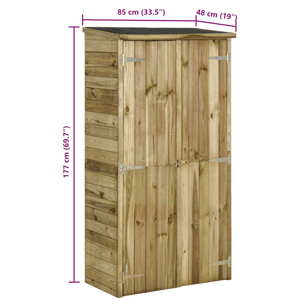 vidaXL Υπόστεγο/Αποθήκη Εργαλείων Κήπου 85 x 48 x 177 εκ. Ξύλο Πεύκου