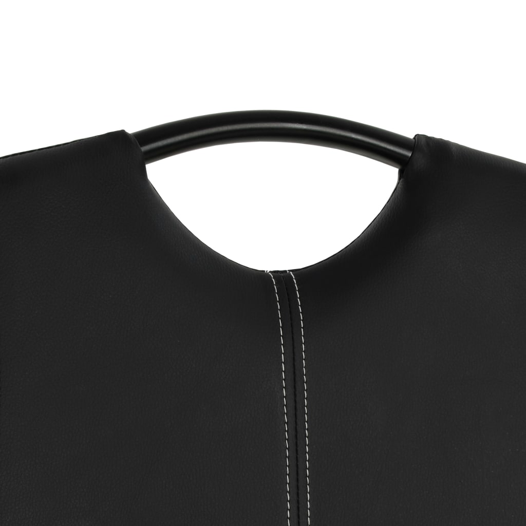 vidaXL Καρέκλες Τραπεζαρίας «Πρόβολος» 6 τεμ. Μαύρες Συνθετικό Δέρμα