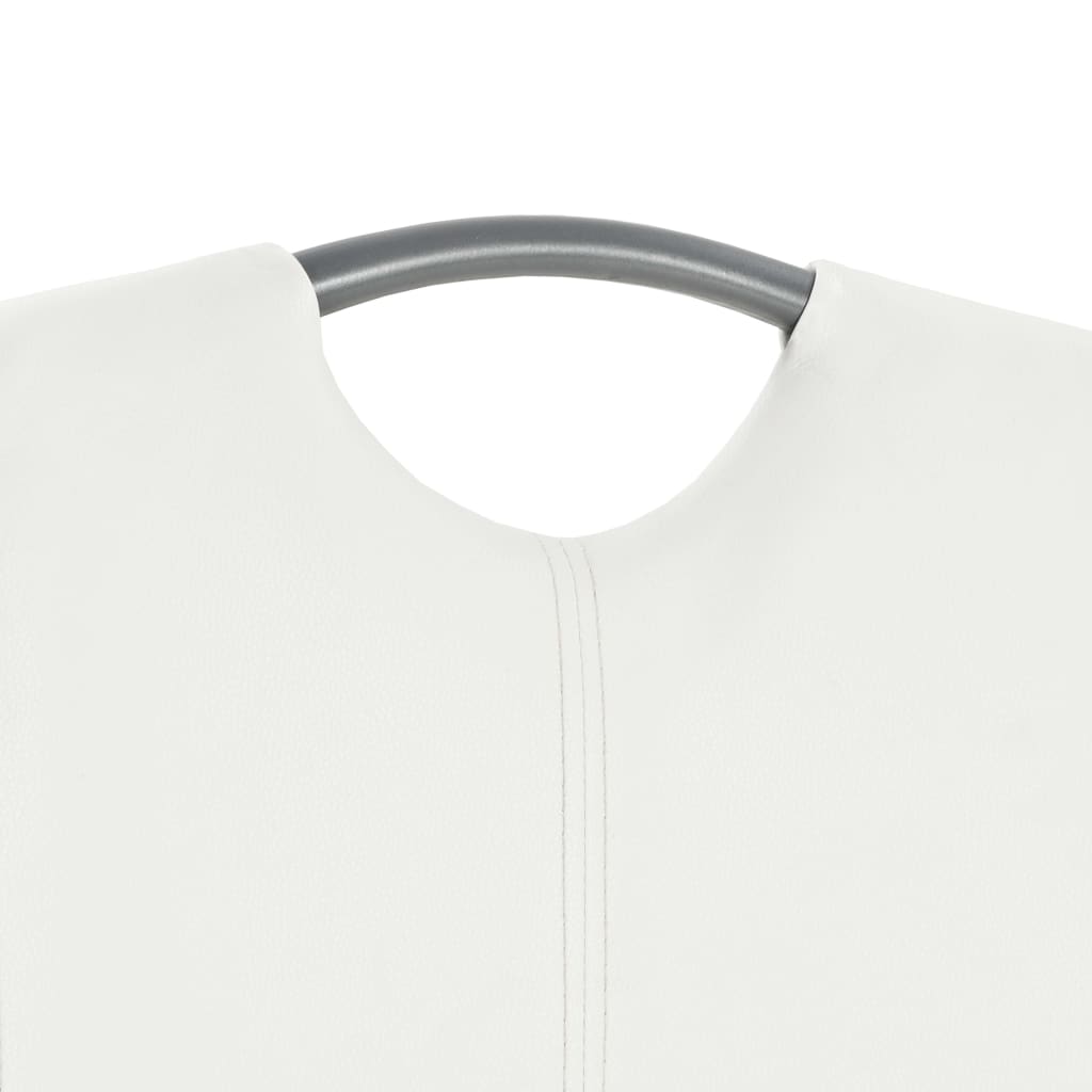 vidaXL Καρέκλες Τραπεζαρίας «Πρόβολος» 6 τεμ. Λευκές Συνθετικό Δέρμα