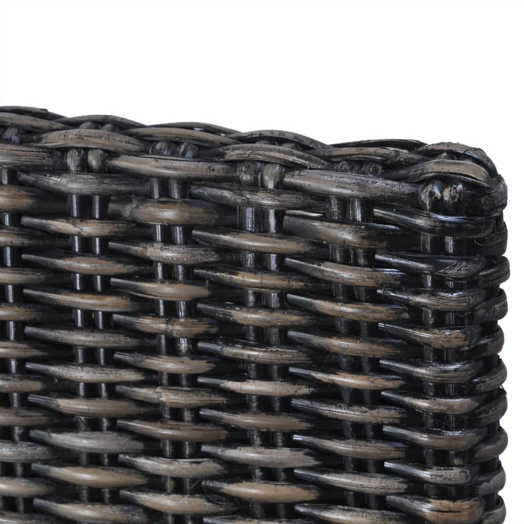 vidaXL Καρέκλες Τραπεζαρίας 6 τεμ. Μαύρες Ρατάν Kubu και Ξύλο Μάνγκο