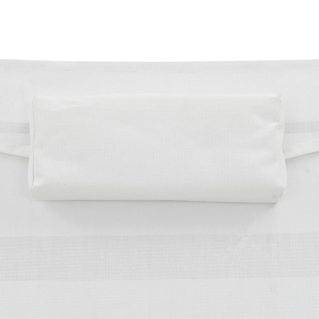 vidaXL Ξαπλώστρες 2 τεμ. Μαύρες Συνθετικό Ρατάν/Textilene με Τραπέζι