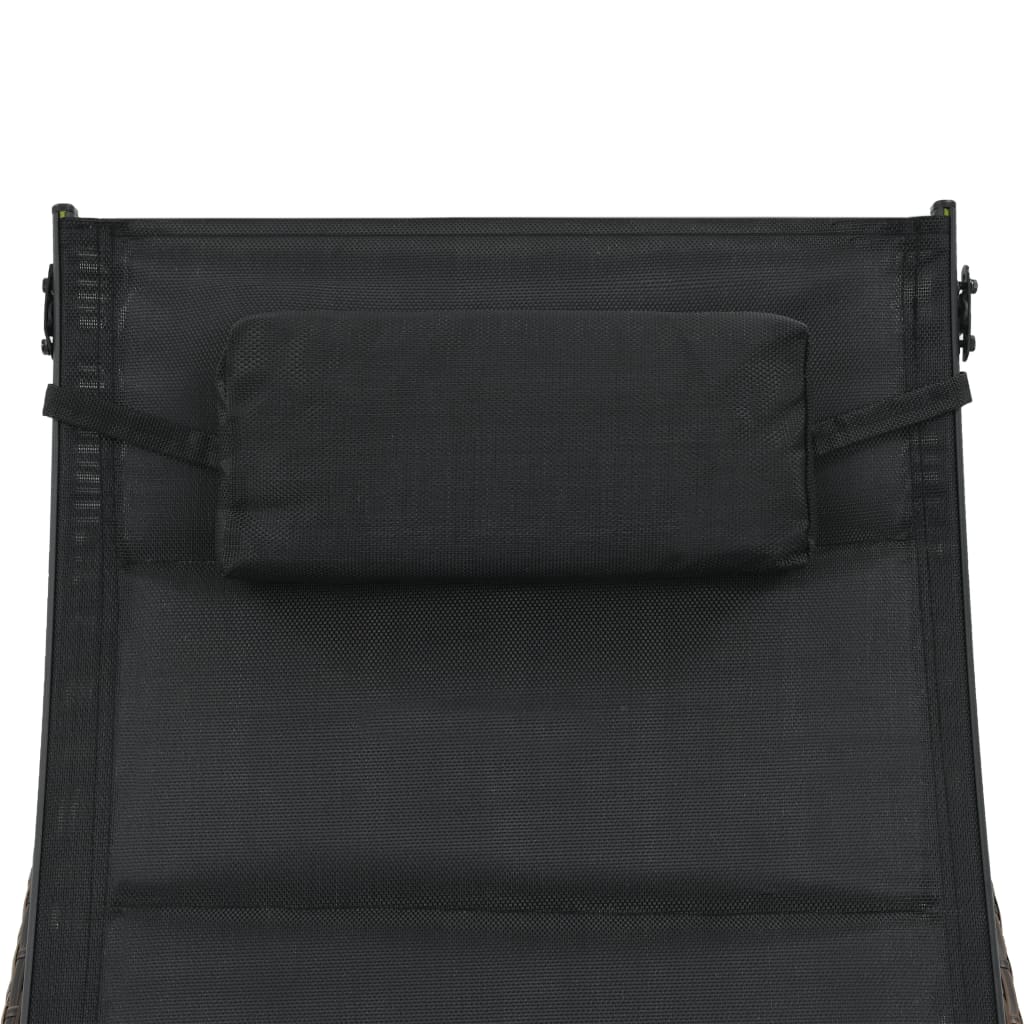 vidaXL Ξαπλώστρα Καφέ από Συνθετικό Ρατάν / Textilene