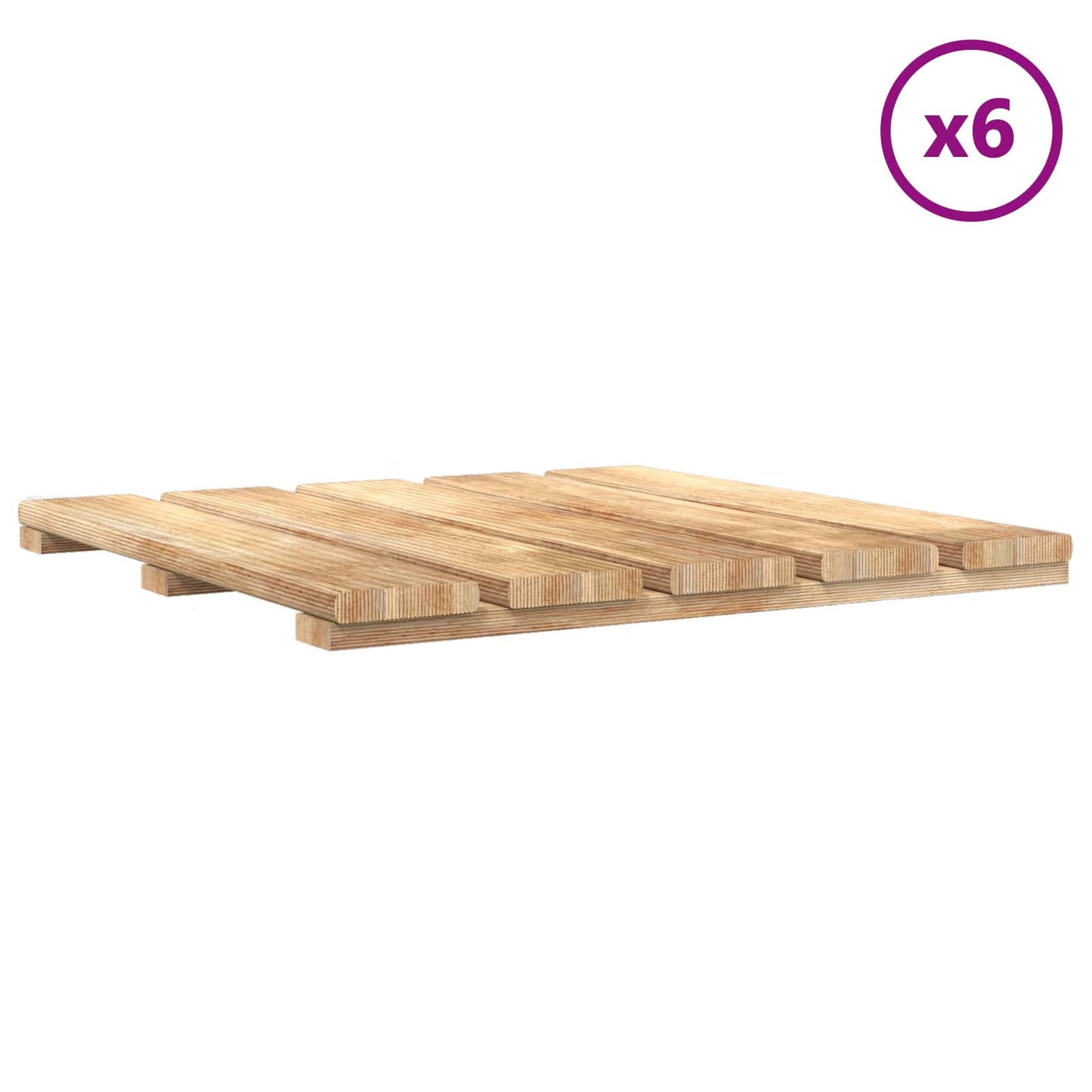 vidaXL Πλάκα Κατασκευής 6 pcs Καφέ 50 x 50 cm Πεύκο Καφέ Εγχύσεως