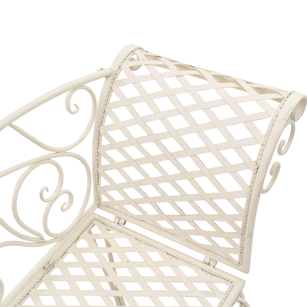 vidaXL Ανάκλιντρο Κήπου Λευκό Αντικέ 128 εκ. Μεταλλικό