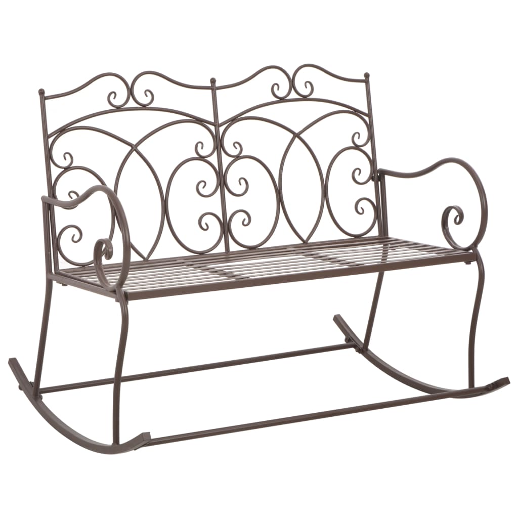 vidaXL Παγκάκι Κήπου Αντικέ Καφέ 104 εκ. Σιδερένιο