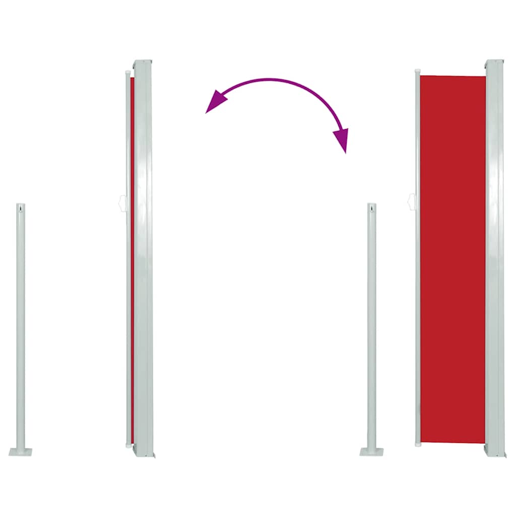 vidaXL Σκίαστρο Πλαϊνό Συρόμενο Κόκκινο 160 x 500 εκ.