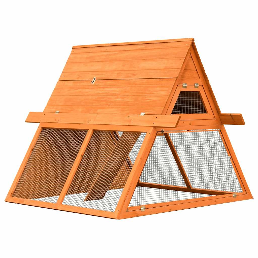vidaXL Κλουβί Κουνελιών 152x128x108 εκ. από Μασίφ Ξύλο Πεύκου/Ελάτης