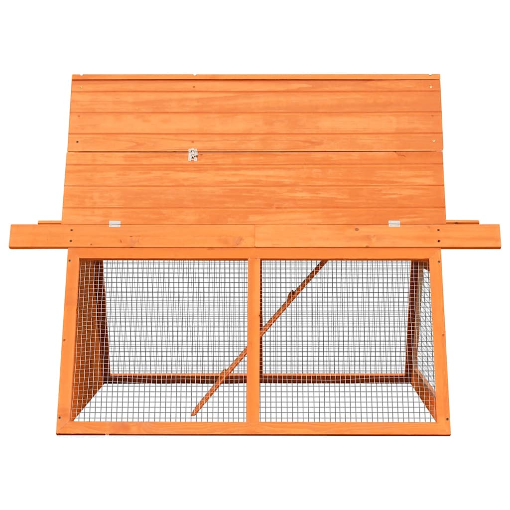 vidaXL Κλουβί Κουνελιών 152x128x108 εκ. από Μασίφ Ξύλο Πεύκου/Ελάτης