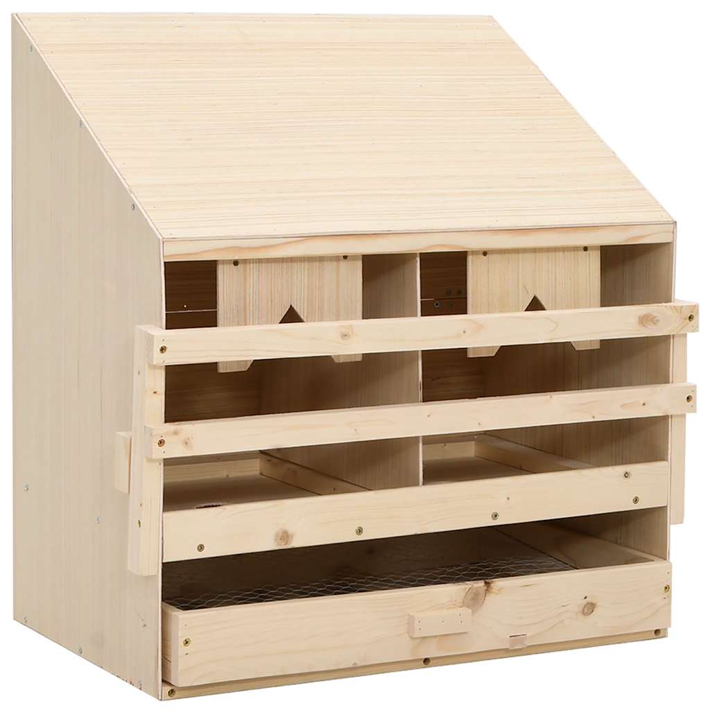 vidaXL Φωλιά για Κότες με 2 Θέσεις 63x40x65 εκ. από Μασίφ Ξύλο Πεύκου