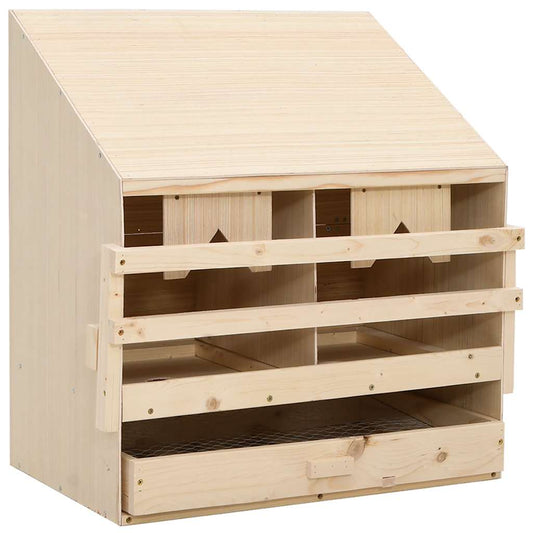 vidaXL Φωλιά για Κότες με 2 Θέσεις 63x40x65 εκ. από Μασίφ Ξύλο Πεύκου