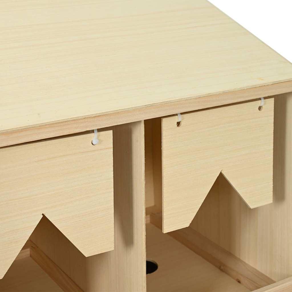 vidaXL Φωλιά για Κότες με 3 Θέσεις 93x40x65 εκ. από Μασίφ Ξύλο Πεύκου
