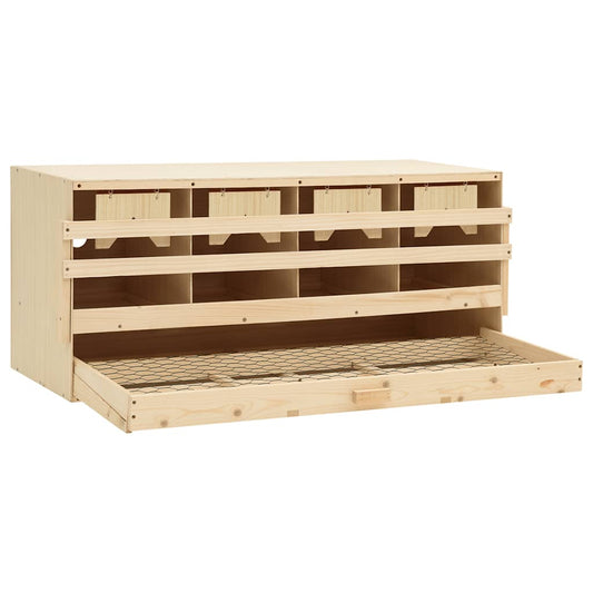 vidaXL Φωλιά για Κότες με 4 Θέσεις 106x40x45 εκ. από Μασίφ Ξύλο Πεύκου