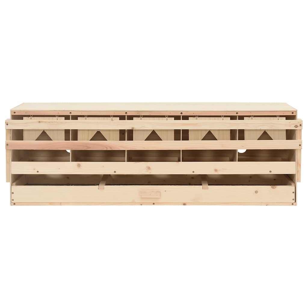 vidaXL Φωλιά για Κότες με 5 Θέσεις 117x33x38 εκ. από Μασίφ Ξύλο Πεύκου