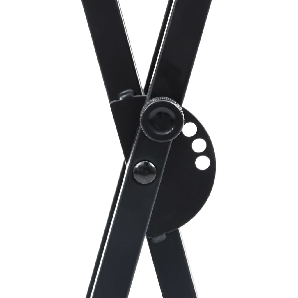 vidaXL Σετ Βάση Πλήκτρων με Διπλό Πόδι και Σκαμπό Μαύρο