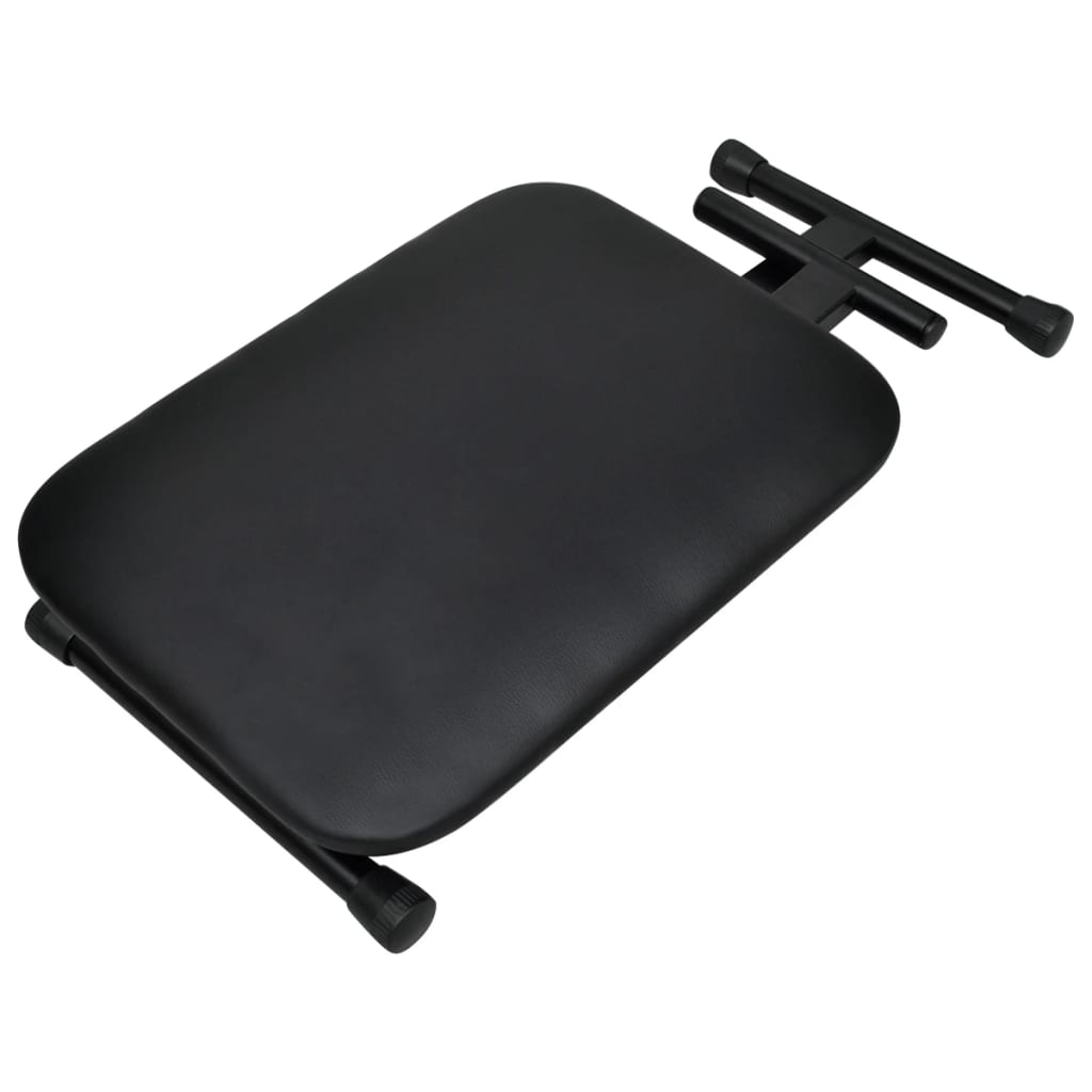 vidaXL Σετ Βάση Πλήκτρων με Διπλό Πόδι και Σκαμπό Μαύρο