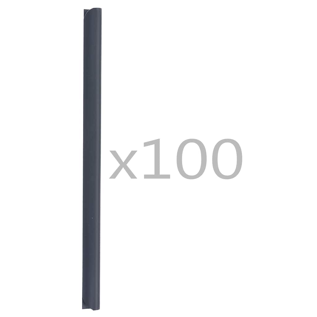 vidaXL Σύνδεσμοι Στερέωσης Ρολού Περίφραξης 100 τεμ. Ανθρακί από PVC