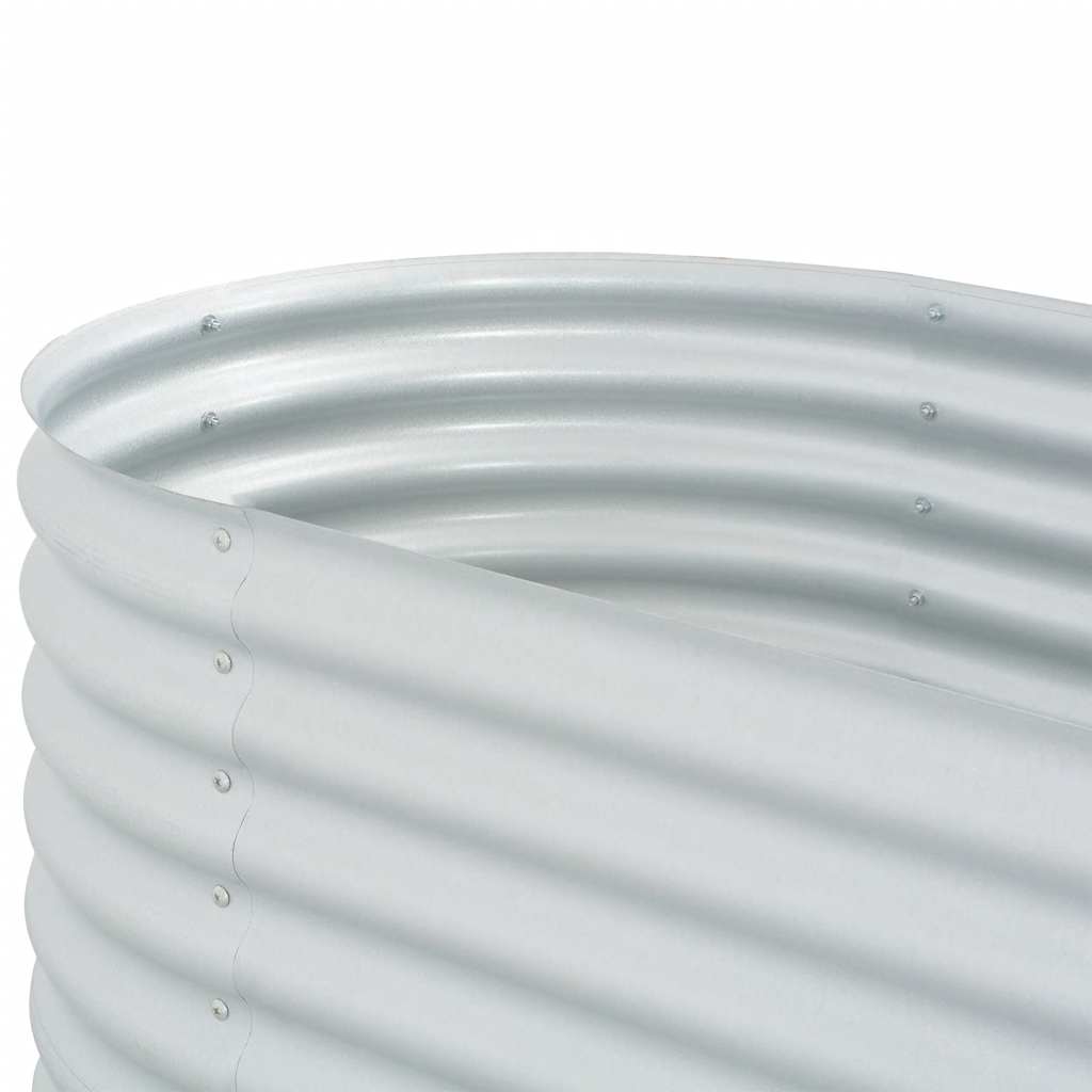 vidaXL Ζαρντινιέρα Υπερυψωμένη Ασημί 400x80x81 εκ. Γαλβανισμ. Χάλυβας