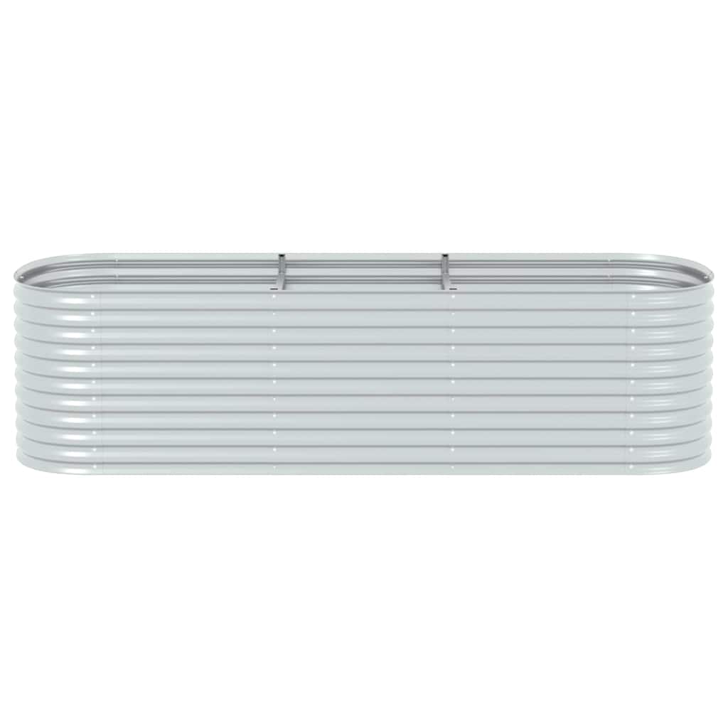 vidaXL Ζαρντινιέρα Υπερυψωμένη Ασημί 320x80x81 εκ. Γαλβανισμ. Χάλυβας