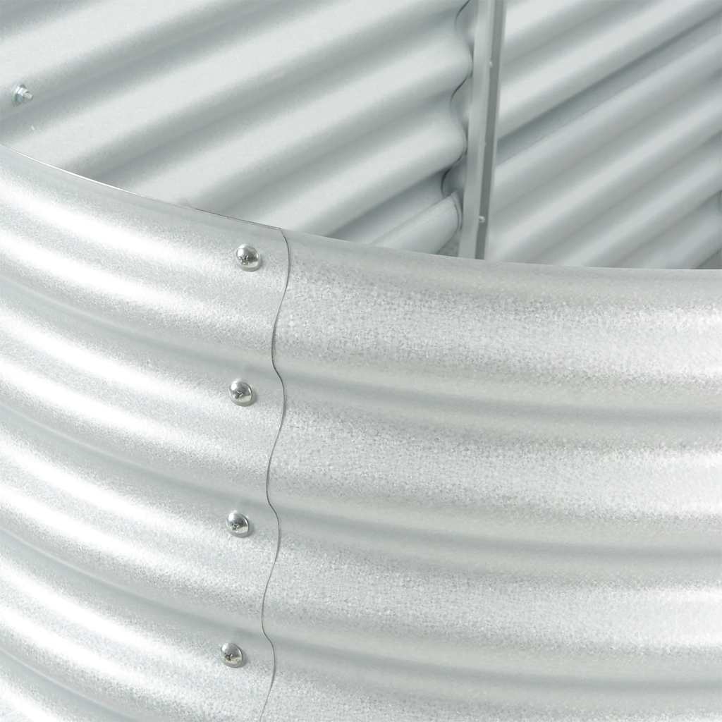 vidaXL Ζαρντινιέρα Υπερυψωμένη Ασημί 320x80x81 εκ. Γαλβανισμ. Χάλυβας