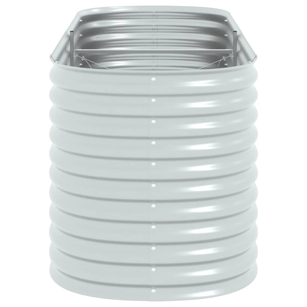 vidaXL Ζαρντινιέρα Υπερυψωμένη Ασημί 240x80x81 εκ. Γαλβανισμ. Χάλυβας