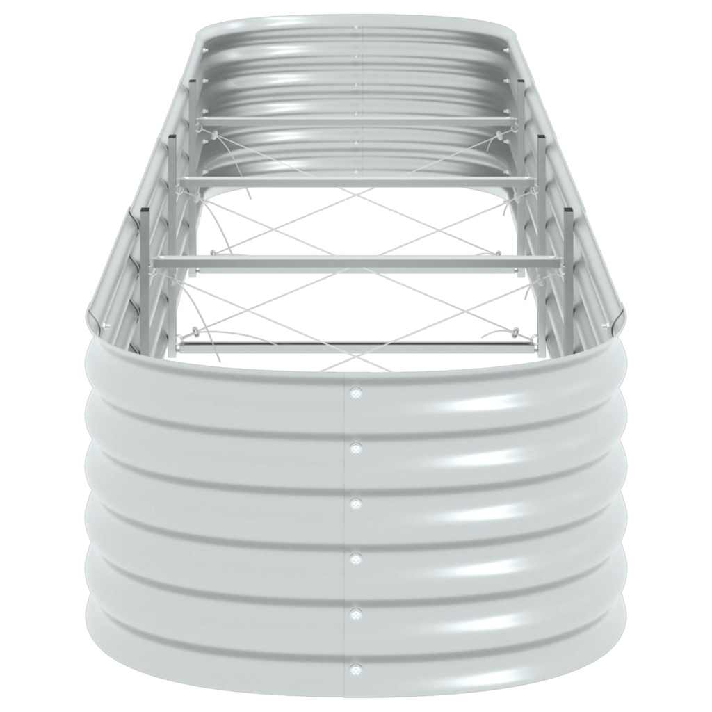 vidaXL Ζαρντινιέρα Υπερυψωμένη Ασημί 400x80x44 εκ. Γαλβανισμ. Χάλυβας