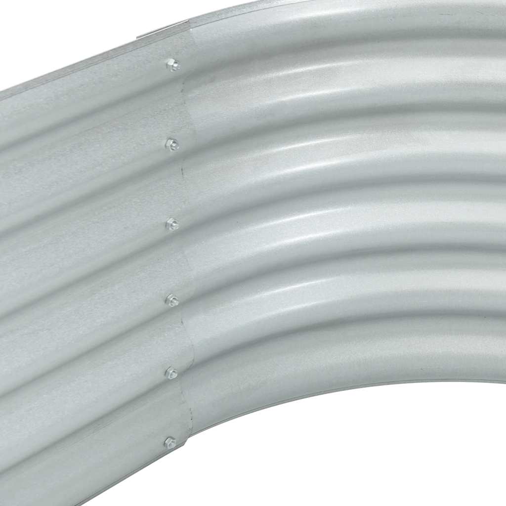 vidaXL Ζαρντινιέρα Υπερυψωμένη Ασημί 400x80x44 εκ. Γαλβανισμ. Χάλυβας