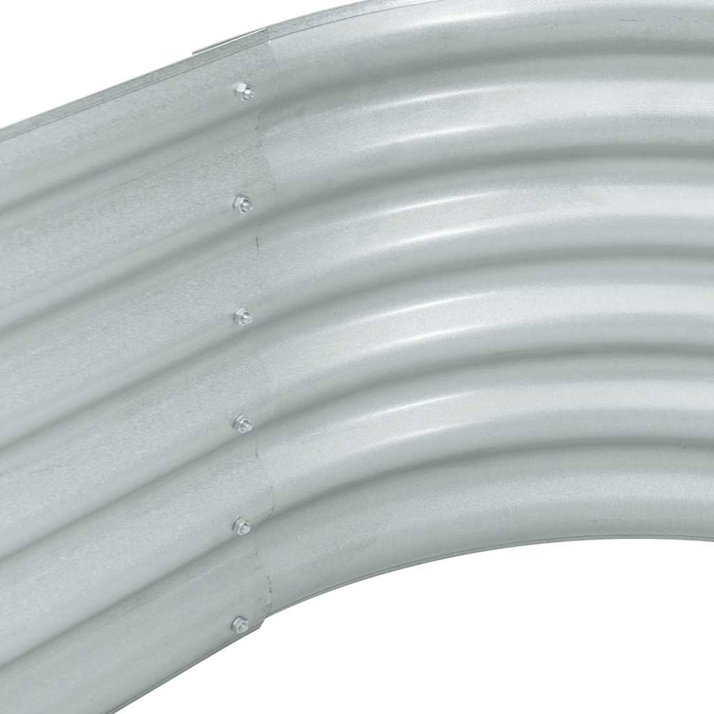 vidaXL Ζαρντινιέρα Υπερυψωμένη Ασημί 320x80x44 εκ. Γαλβανισμ. Χάλυβας