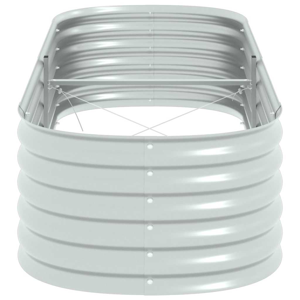 vidaXL Ζαρντινιέρα Υπερυψωμένη Ασημί 240x80x44 εκ. Γαλβανισμ. Χάλυβας