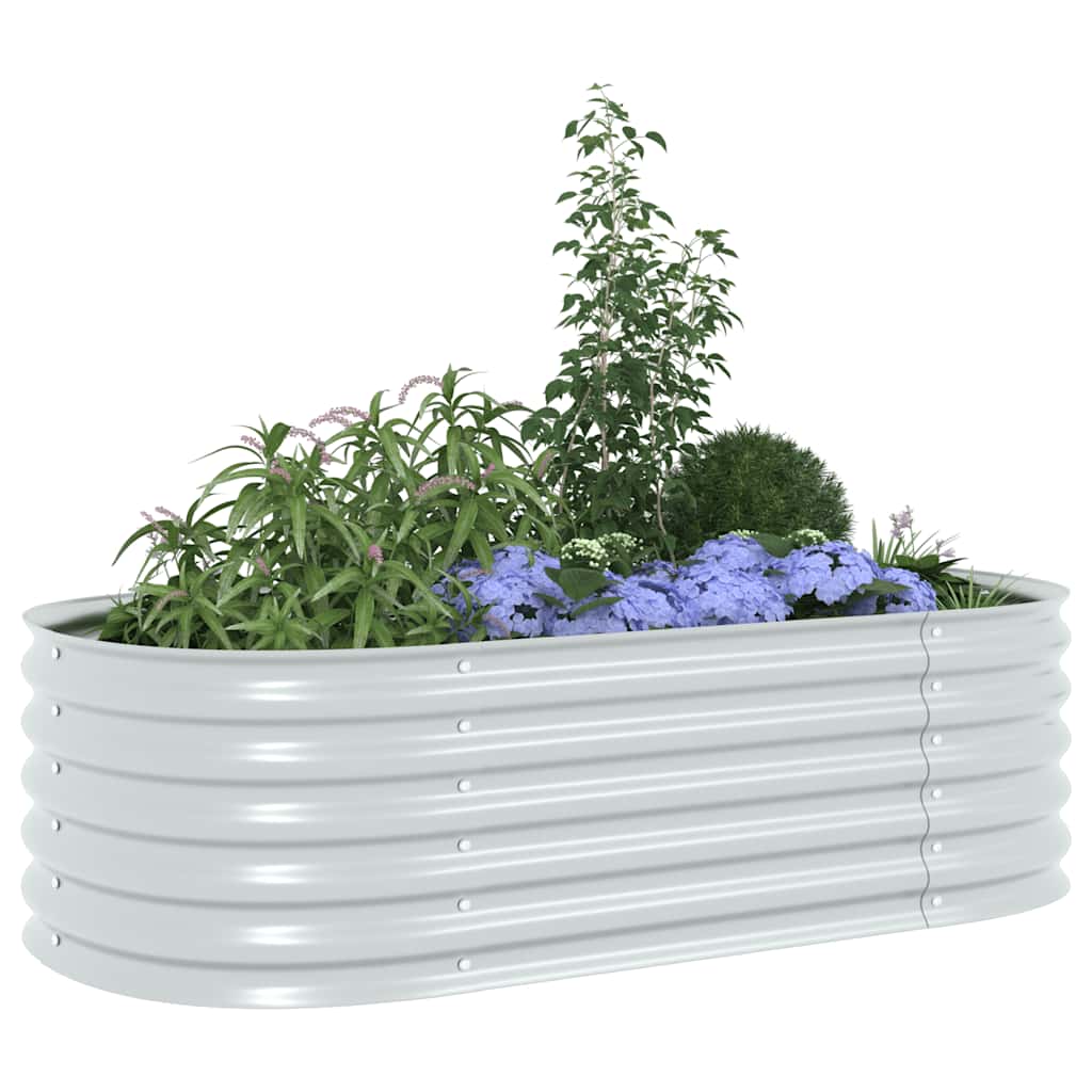 vidaXL Ζαρντινιέρα Υπερυψωμένη Ασημί 160x80x44 εκ. Γαλβανισμ. Χάλυβας