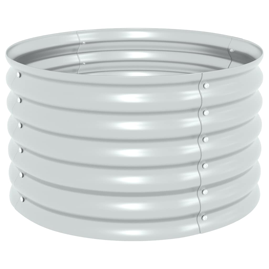 vidaXL Ζαρντινιέρα Υπερυψωμένη Ασημί 80x80x44 εκ. Γαλβανισμ. Χάλυβας