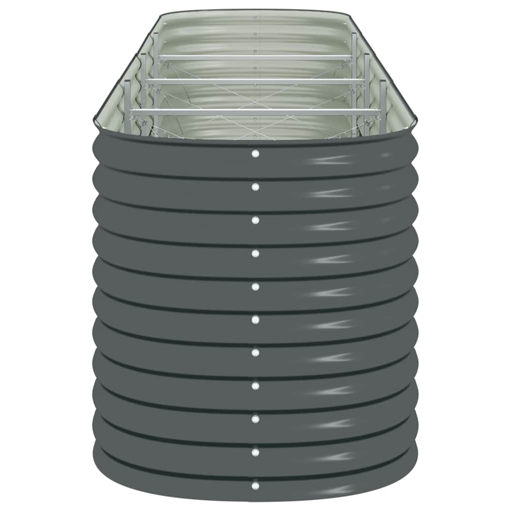 vidaXL Ζαρντινιέρα Υπερυψωμένη Γκρι 400x80x81 εκ. Γαλβανισμ. Χάλυβας