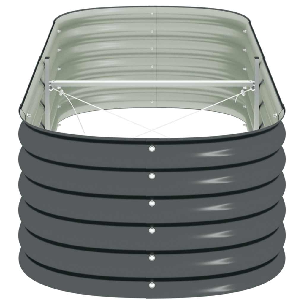 vidaXL Ζαρντινιέρα Υπερυψωμένη Γκρι 240x80x44 εκ. Γαλβανισμ. Χάλυβας