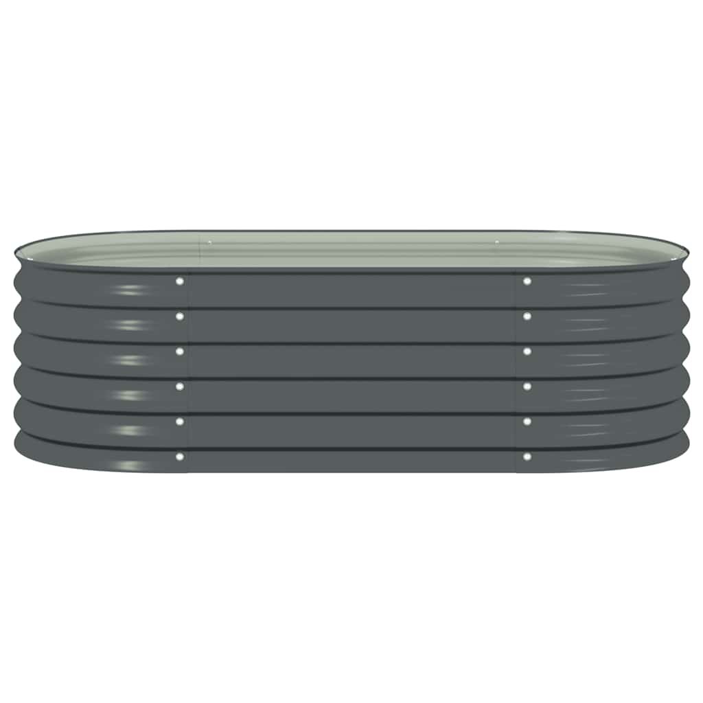 vidaXL Ζαρντινιέρα Υπερυψωμένη Γκρι 160x80x44 εκ. Γαλβανισμ. Χάλυβας