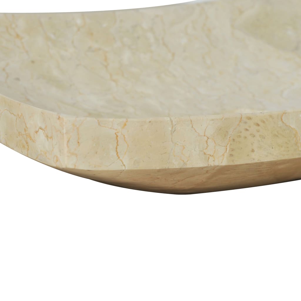 vidaXL Νιπτήρας Κρεμ 50 x 35 x 12 εκ. Μαρμάρινος