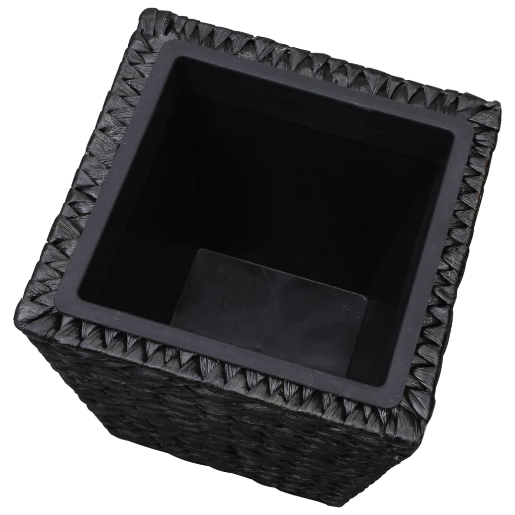 vidaXL Γλάστρες Υπερυψωμένες 3 τεμ. Μαύρες από Υάκινθο του Νερού