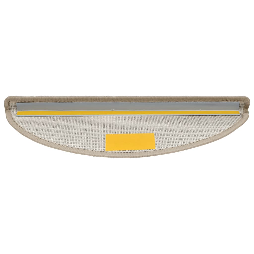 vidaXL Πατάκια Σκαλιών 15 τεμ. Μπεζ-Μπεζ Ημίκυκλα 56x17x3 εκ.