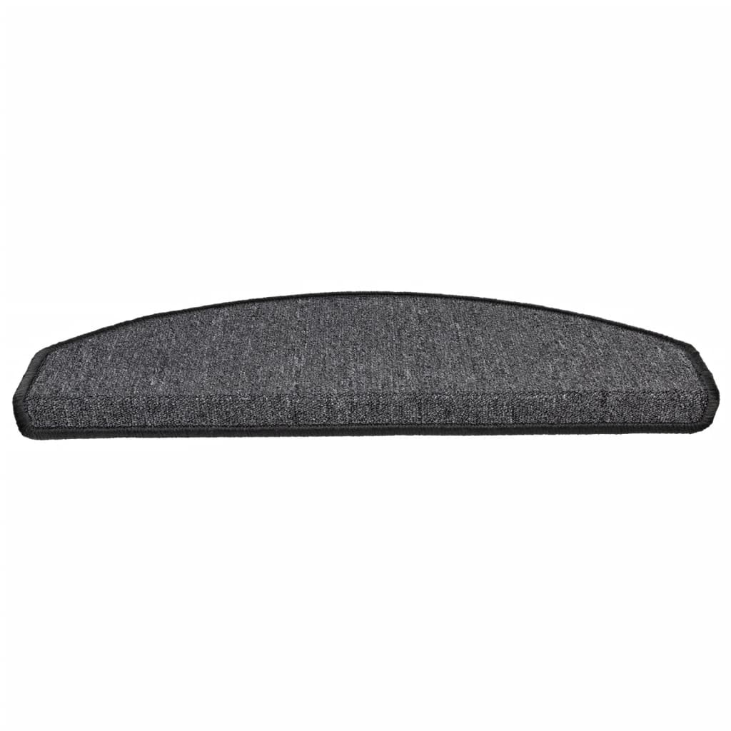 vidaXL Πατάκια Σκαλοπάτια 15 τεμ. Ανθρακί 65x24x4 εκ. Ημίστρογγυλά Μεγάλα