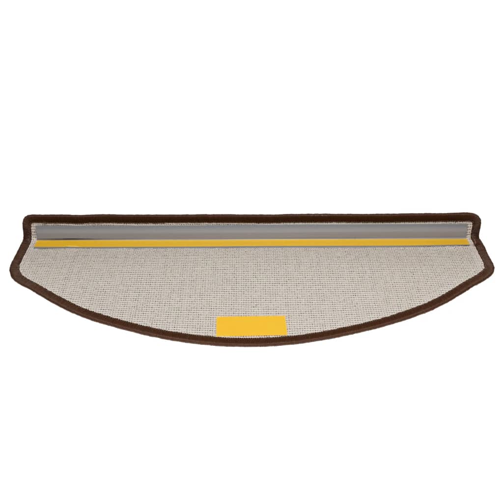 vidaXL Πατάκια Σκαλοπάτια 15 τεμ. 65x24x4 εκ. Καφέ Καφέ Ημίστρογγυλά Μεγάλα