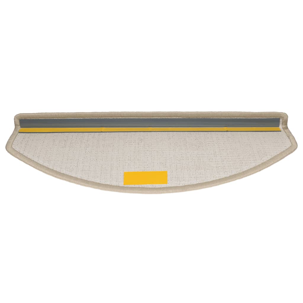 vidaXL Πατάκια Σκαλιών 15 τεμ. Μεγάλα Μπεζ-Μπεζ-Ημί-Στρογγυλά 65x24x4 εκ.