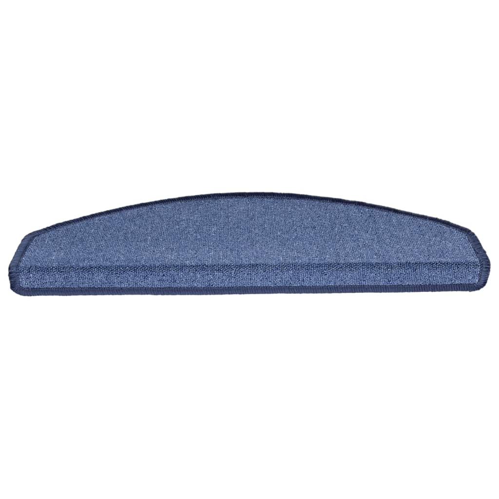 vidaXL Πατάκια Σκάλας 15 τεμ. Μπλε 65 x 24 x 4 εκ.