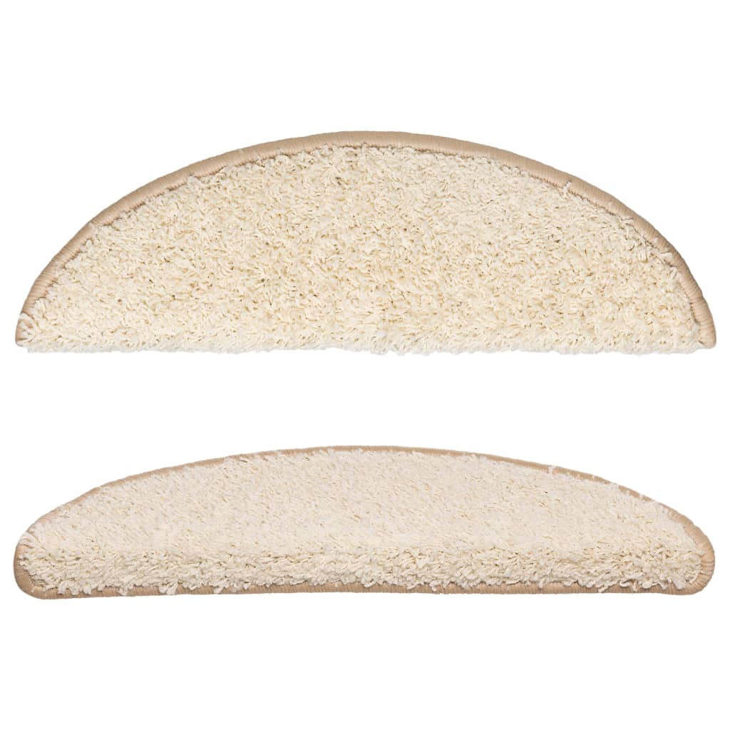 vidaXL Πατάκια Σκάλας Μοκέτα 15 τεμ. Κρεμ 56 x 17 x 3 εκ.