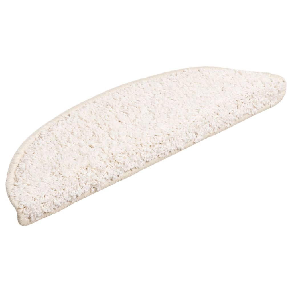 vidaXL Πατάκια Σκάλας Μοκέτα 15 τεμ. Λευκά 56 x 17 x 3 εκ.