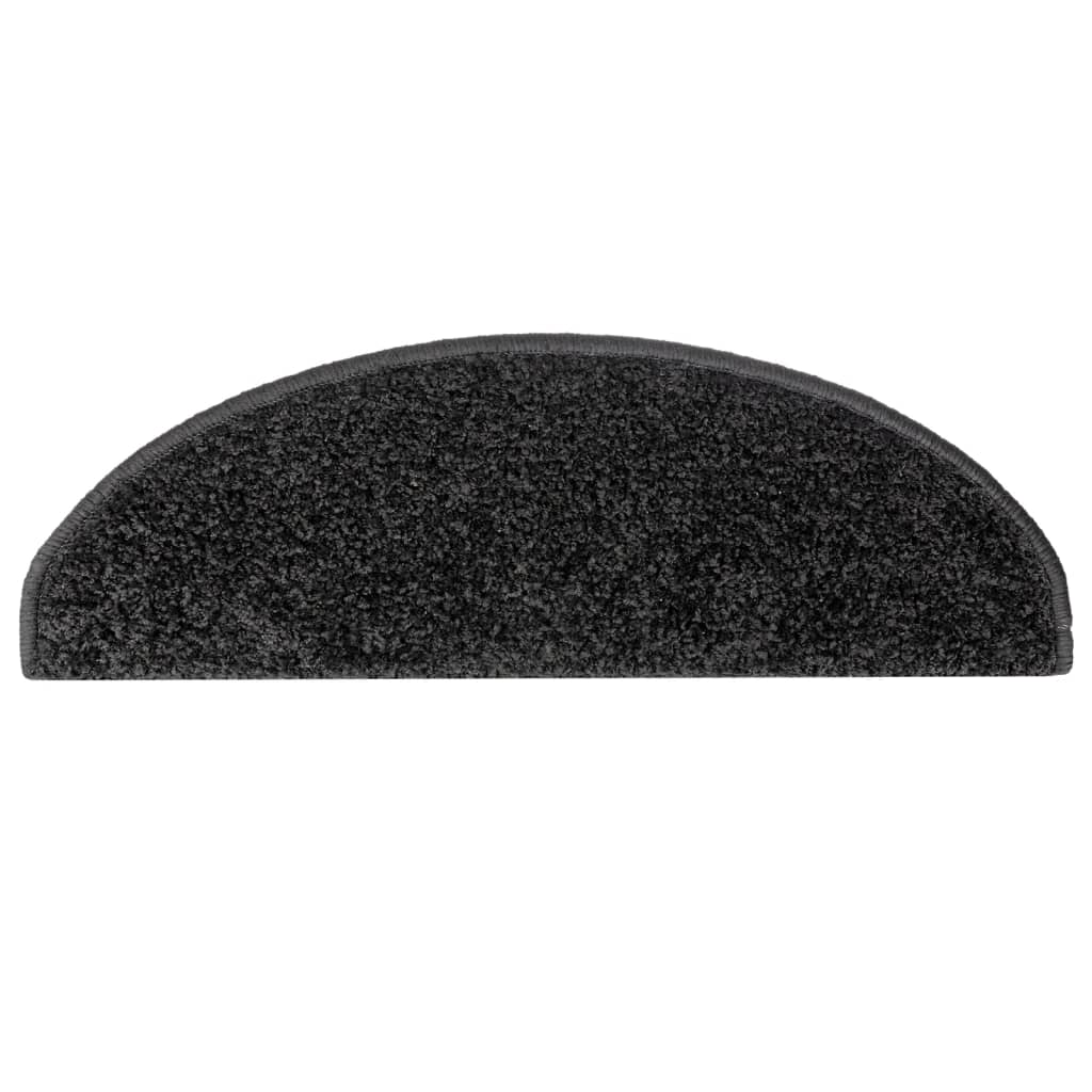 vidaXL Πατάκια Σκάλας Μοκέτα 15 τεμ. Μαύρα 65 x 21 x 4 εκ.