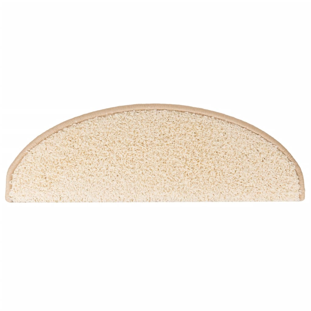 vidaXL Πατάκια Σκάλας Μοκέτα 15 τεμ. Κρεμ 65 x 21 x 4 εκ.