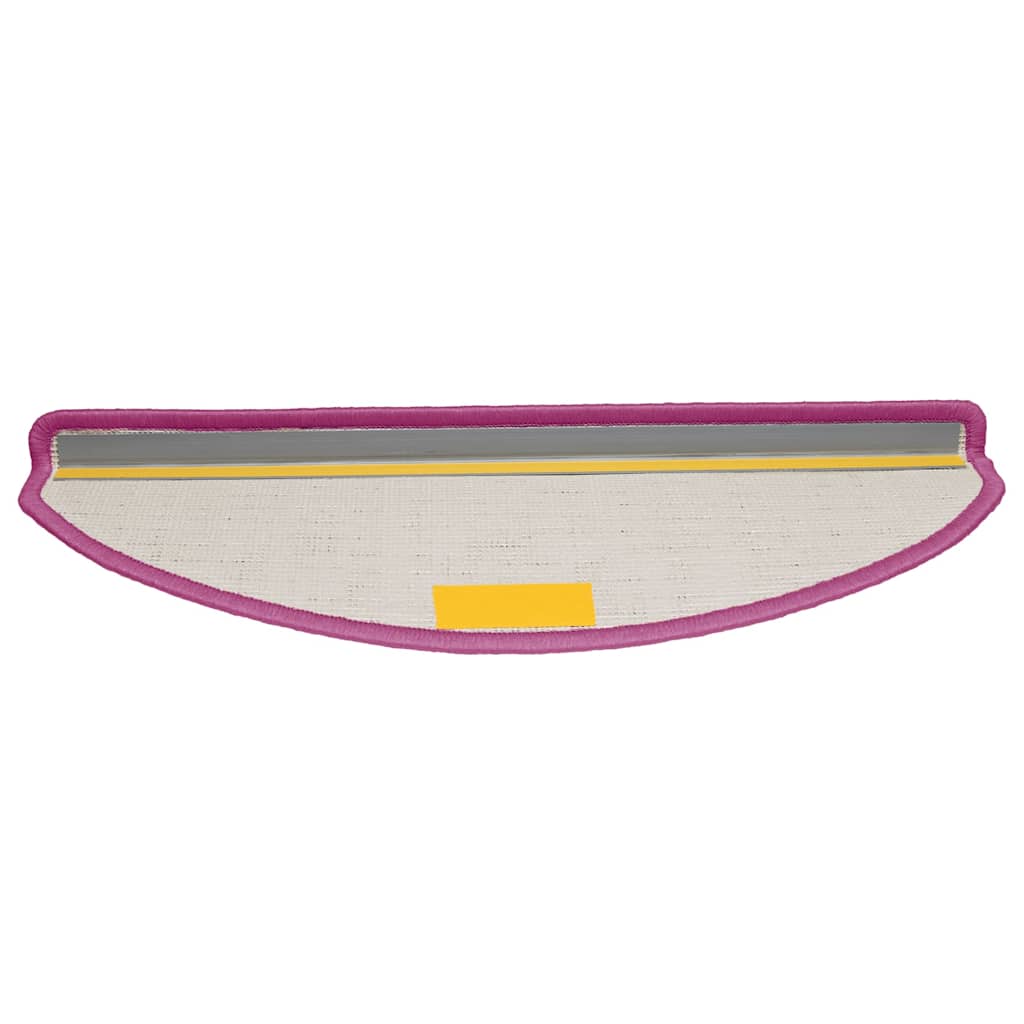 vidaXL Πατάκια Σκαλιών 15 τεμ. Μωβ Ημίστρογγυλά Μεγάλα 65x21x4 εκ.