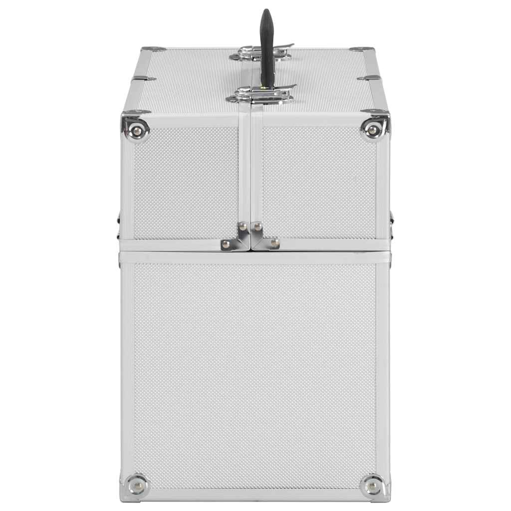 vidaXL Βαλίτσα Μακιγιάζ Ασημί 38x23x34 εκ. Αλουμινίου